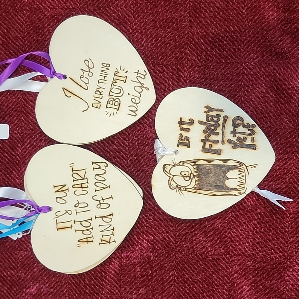 Funny wood hearts